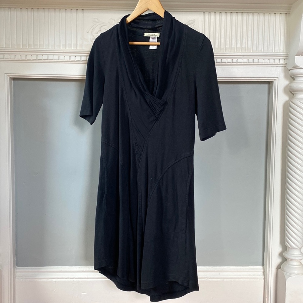 Prairie Underground. Organic Black Cotton Dress. Size S.